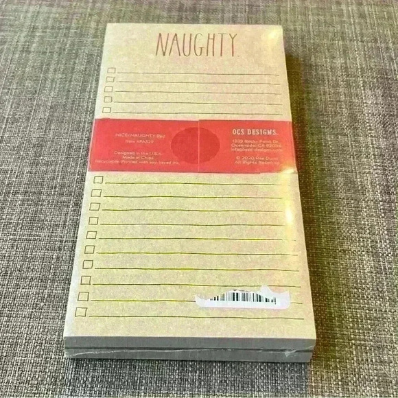 NEW SET of 2 Rae Dunn Holiday Notepads One NAUGHTY list pad & One NICE list pad - Picture 7 of 10